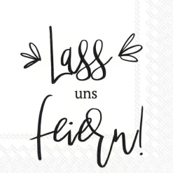 LASS UNS FEIERN black Lunch-Servietten L 935607