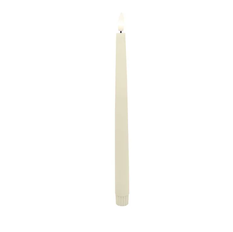LED 2er Dinnerkerze Basic Echtwachs cream rustic 2