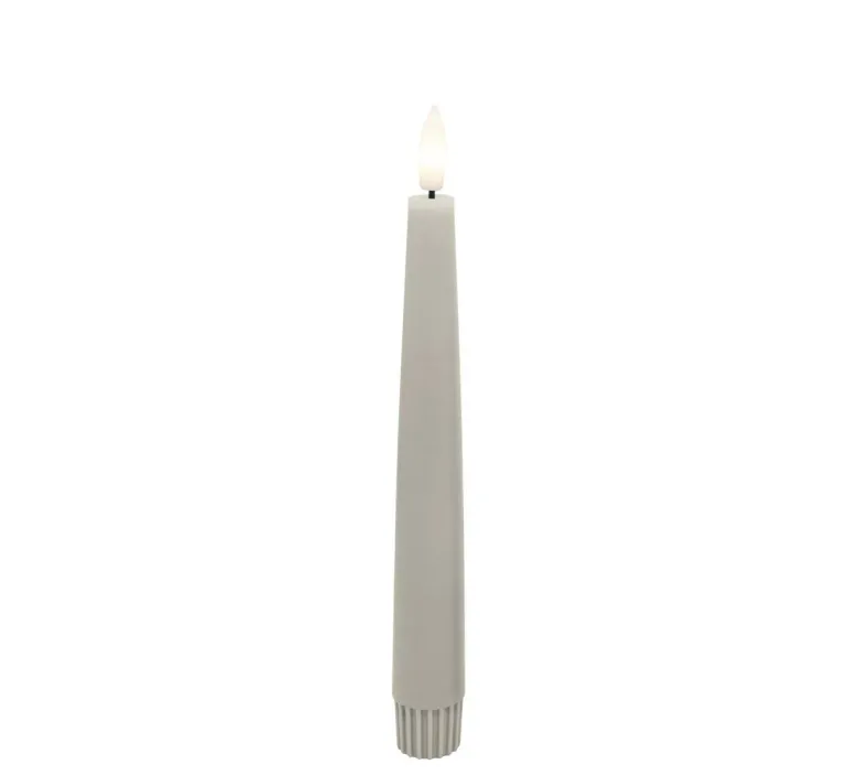 LED 2er Dinnerkerze Basic Echtwachs sand smooth 2,