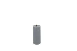 LED Stumpenkerze Slim Basic Echtwachs grey rustic