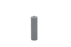 LED Stumpenkerze Slim Basic Echtwachs grey rustic