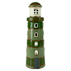 Leuchtturm Keramik grün 25x8cm