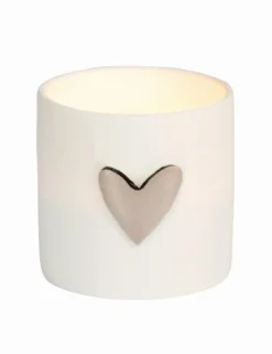 Lichter Herz 2er Set silber, Ø:4,5cm H4,5cm