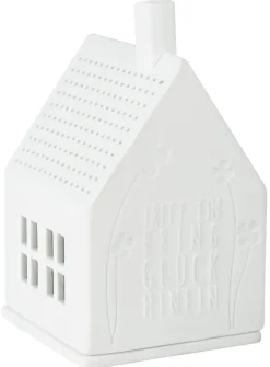 Lichthaus „Tritt ein bring Glück hinein", 7x7x13cm
