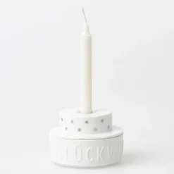 Lichttörtchen „Happy Birthday", Ø:7cm, H.5cm