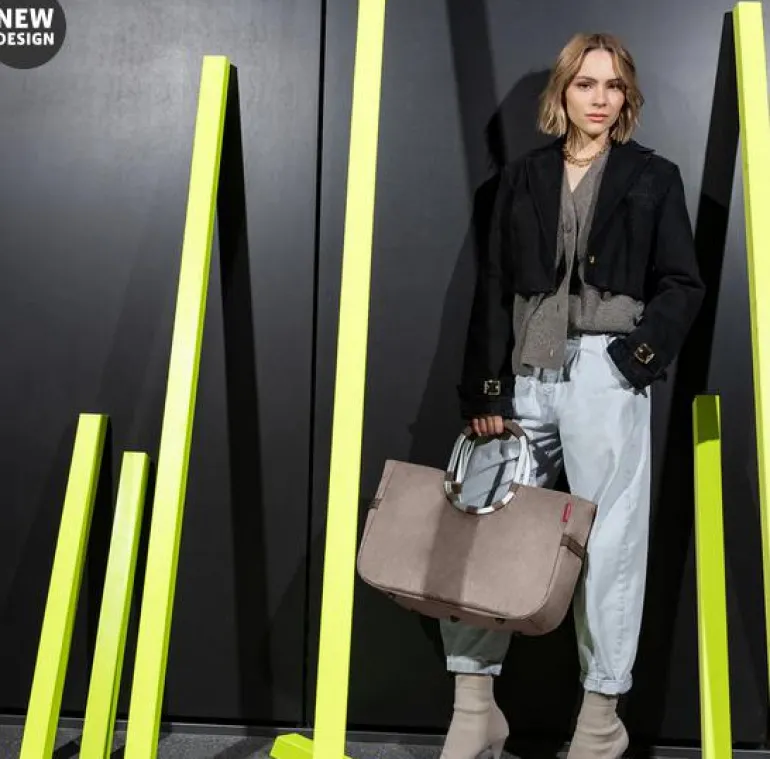 Loopshopper L heringbone mokka Einkaufstasche