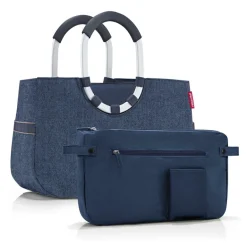 Loopshopper M Herringbone Dark Blue Einkaufstasche