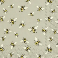 LOVELY BEES Linen Cocktail-Servietten C 861166