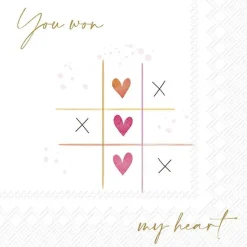 LOVE TIC TAC TOE rose Lunch-Servietten L 988850