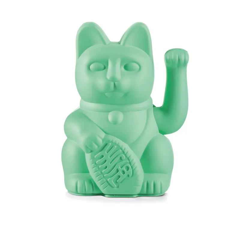 Lucky Cat / Mint Green / Winkekatze 10,5 x 8,5 x