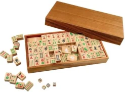 Mah Jongg, aus Holz, mit arabischen Zahlen