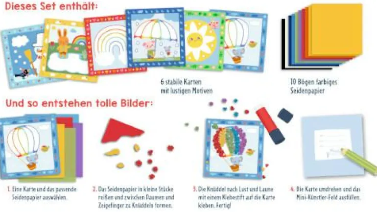 Mein 1. Bastelset: Knüddelbilder Regenbogen (Mini-