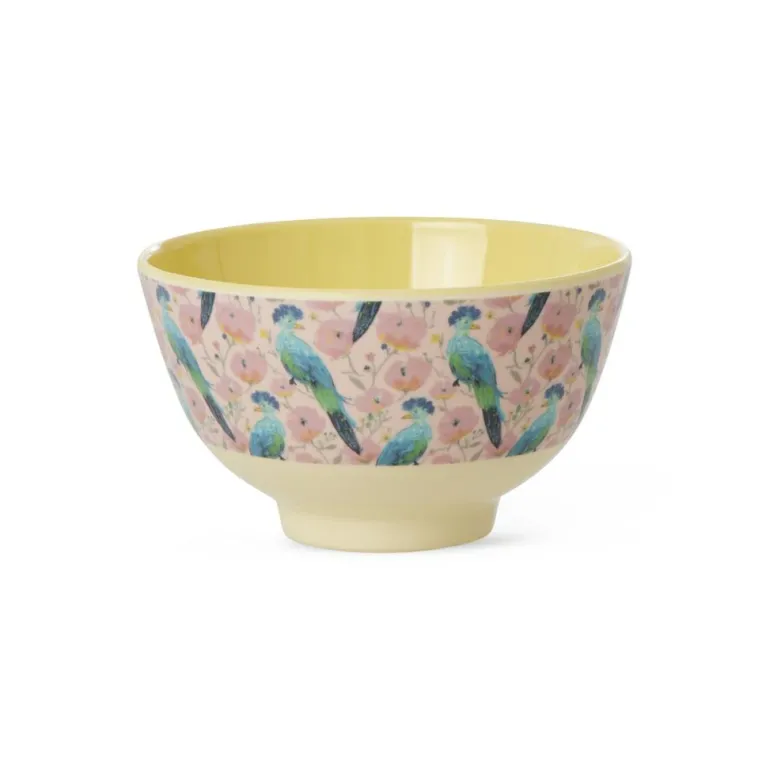 Melamine Bowl with Exotic Bird Print Small 300ml