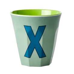 Melamine Cup with the Letter X - Khaki - Medium 25