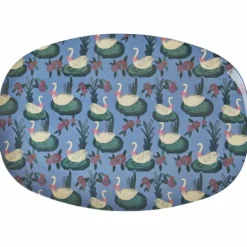 Melamine Rectangular Plate with Swan Lake Teller r