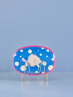 Melamine Rectangular-Plate with Fish blue Print -