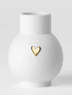 Mini-Kugelvase Herz Gold D.6,7cm H.9cm
