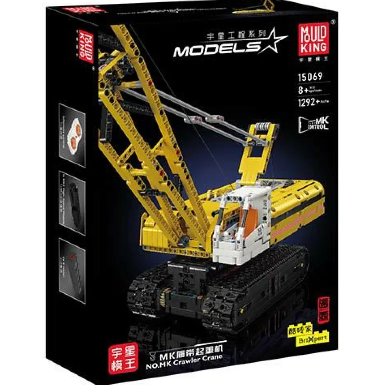 Mould King® 15069 Gelber Raupenkran inkl. RC/Ferns