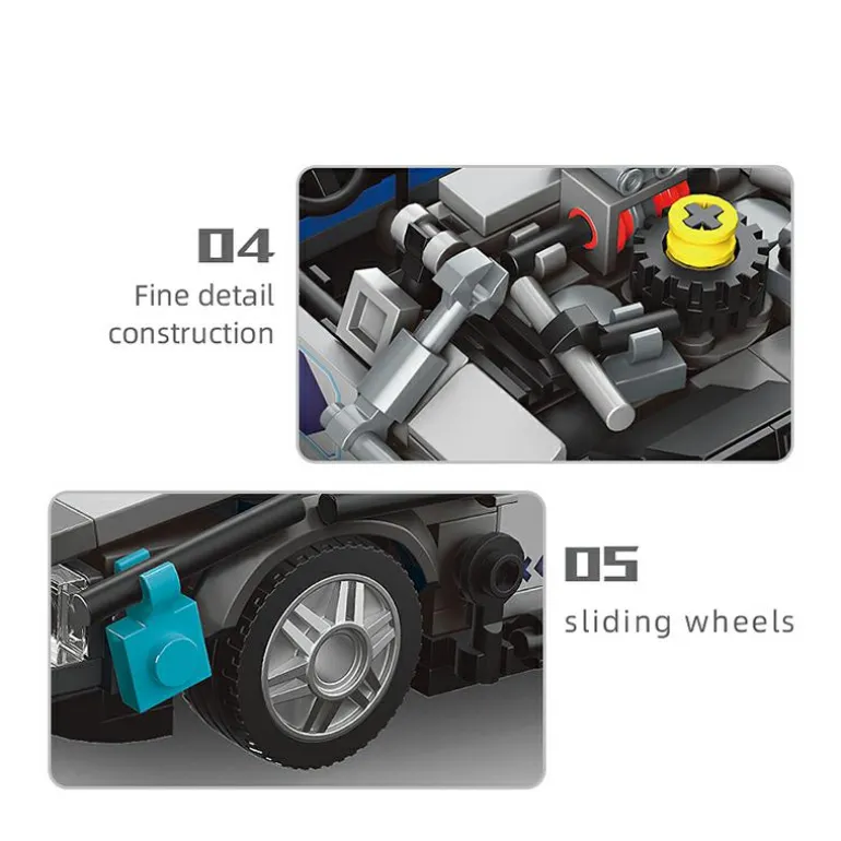 Mould King® 27019 Delorean-12 Car + Showcase