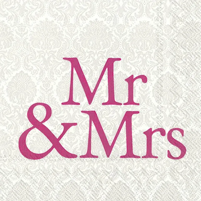 MR & MRS pink Lunch-Servietten L 737355