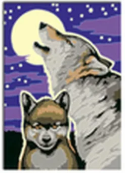 Mystische Wölfe - Malen nach Zahlen