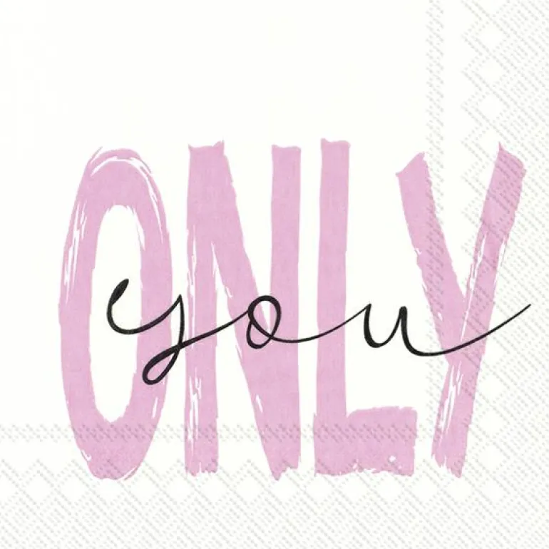 ONLY YOU white rose Lunch-Servietten L 869195
