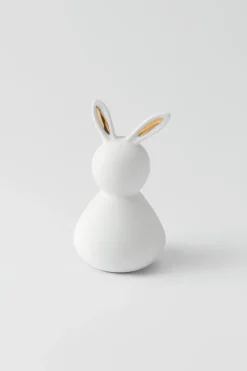 Ostern Porzellanhas,,e Klein Dame Goldene Ohren "D