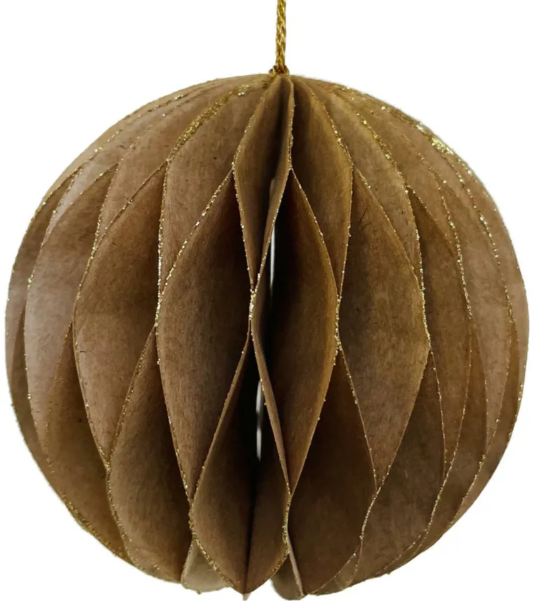 Papierkugel braun, faltbar mit Magnet 10cm