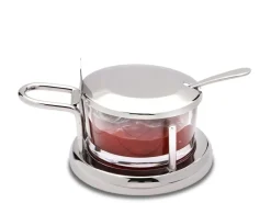 Parmesan-/Marmeladendose mit Löffel