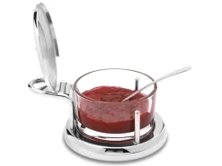 Parmesan-/Marmeladendose mit Löffel