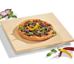 Pizza Stein mit Fuß, rechteckig, 40 x 35,5 cm