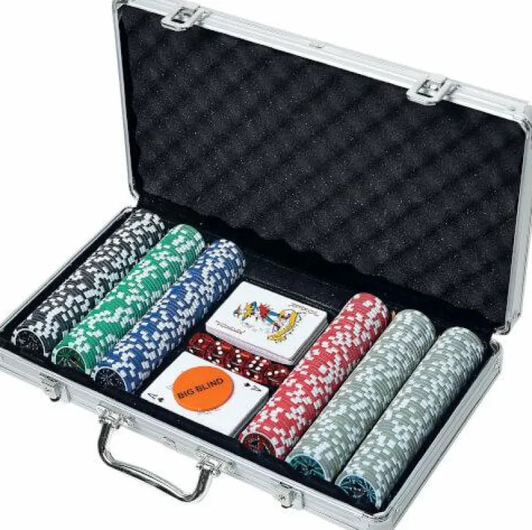 Poker-Set im Aluminiumkoffer, 300 Chips