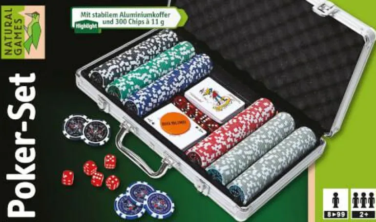 Poker-Set im Aluminiumkoffer, 300 Chips