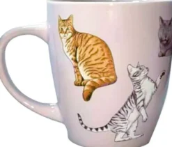 Porzellan-Tasse Katzen - I love cats & dogs