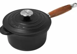 Profitopf mit Holzgriff 18 cm Schwarz