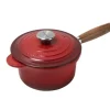 Profitopf mit Holzgriff 18 cm Kirschrot