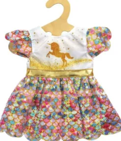 Puppen-Glitzerkleid ''Einhorn Goldy'', Gr. 35-45 c