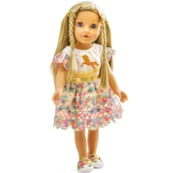 Puppen-Glitzerkleid ''Einhorn Goldy'', Gr. 28-35 c