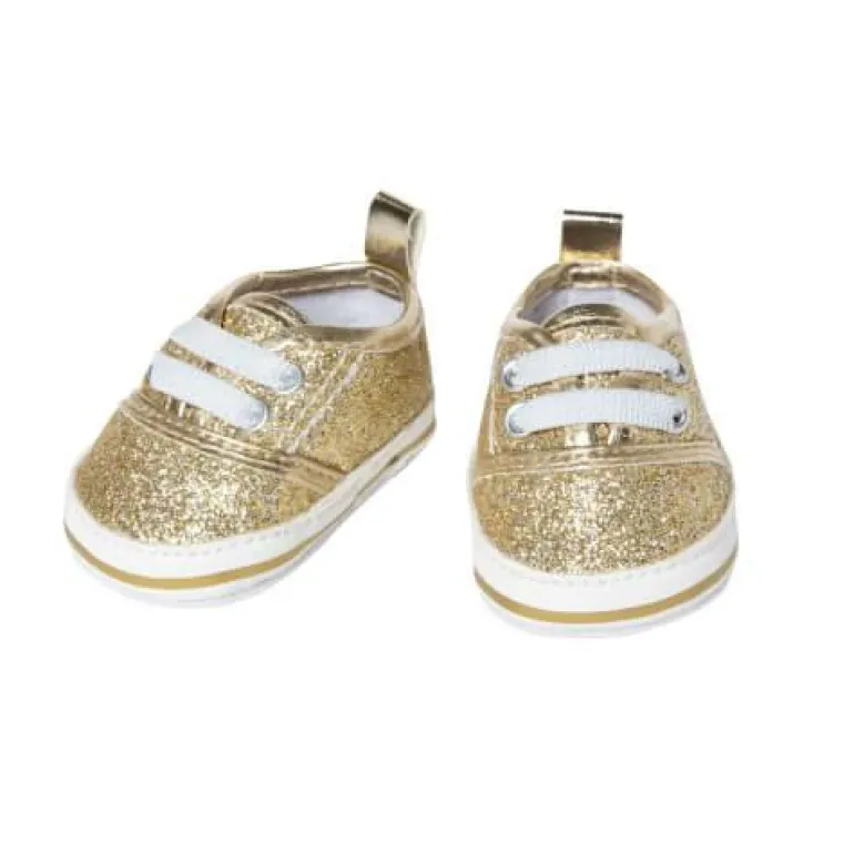 Puppen-Glitzer-Sneakers, gold, Gr. 30-34 cm