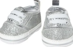 Puppen-Glitzer-Sneakers, silber, Gr. 38-45 cm