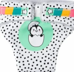 Puppen-Stoffwindeln Pinguin Pünktchen, 2 Stück, Gr