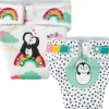 Puppen-Stoffwindeln Pinguin Pünktchen, 2 Stück, Gr