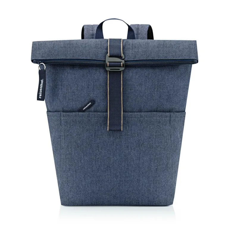 Rolltop Backpack Herringbone Dark Blue Rucksack