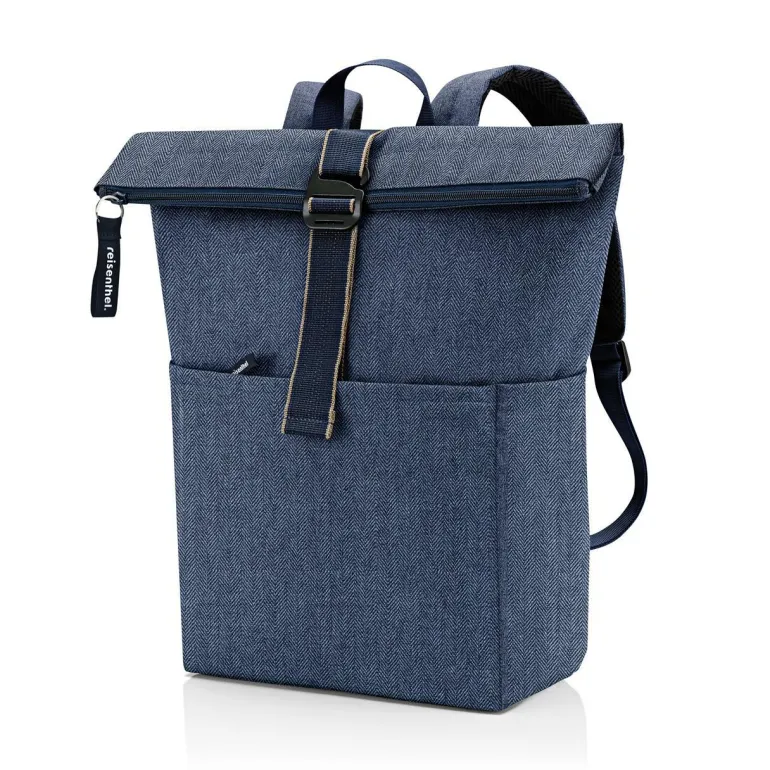 Rolltop Backpack Herringbone Dark Blue Rucksack