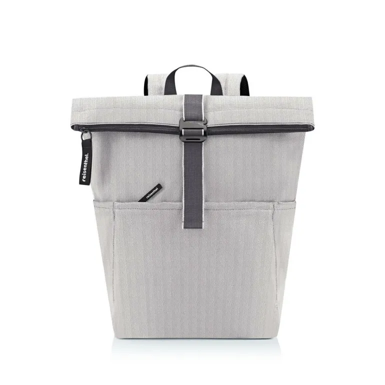 Rolltop Backpack Herringbone Grey Rucksack