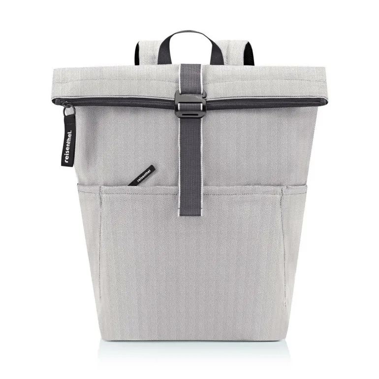 Rolltop Backpack Herringbone Grey Rucksack
