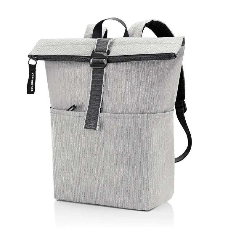 Rolltop Backpack Herringbone Grey Rucksack