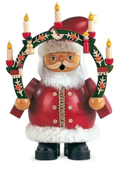 Räuchermann Weihnachtsmann m.Kerzenbogen, 12x16cm