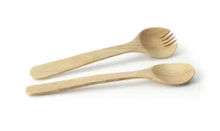 Salatbesteck 3-Zack Gummibaumholz 31cm