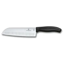 Santokumesser 17cm schwarz Kullenschliff